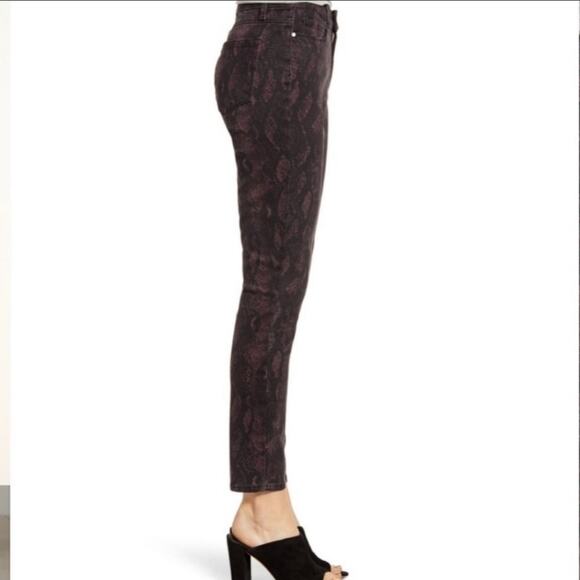 Paige Hoxton Ankle Snakeskin Pattern High Rise Stretch Black Skinny Jean Size 31 - Picture 4 of 12